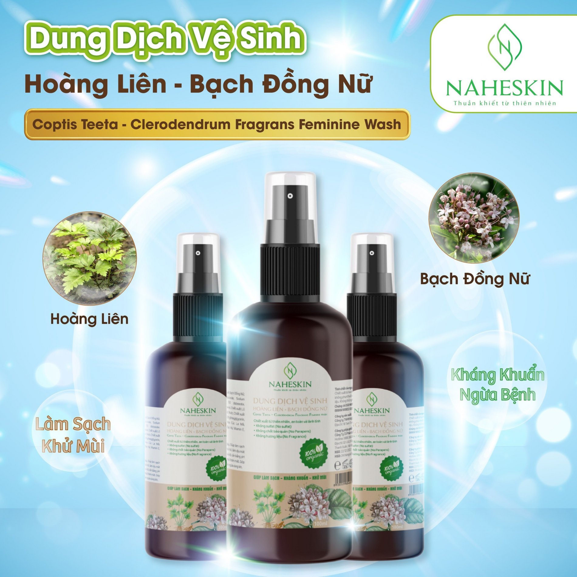 Dung dịch vệ sinh Hoàng Liên - Bạch Đồng Nữ