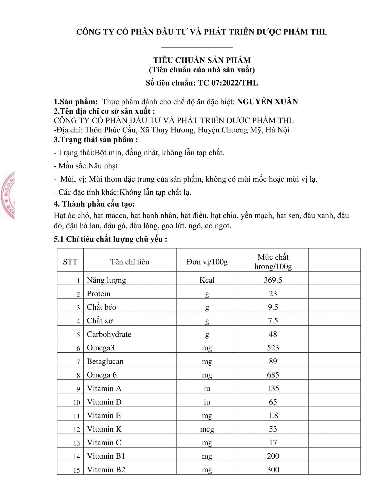 Sữa hạt dinh dưỡng NGUYÊN XUÂN (hộp 400g)