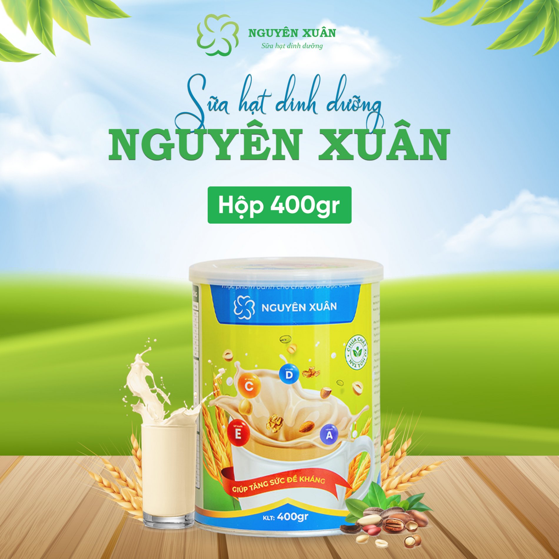 Sữa hạt dinh dưỡng NGUYÊN XUÂN (hộp 400g)