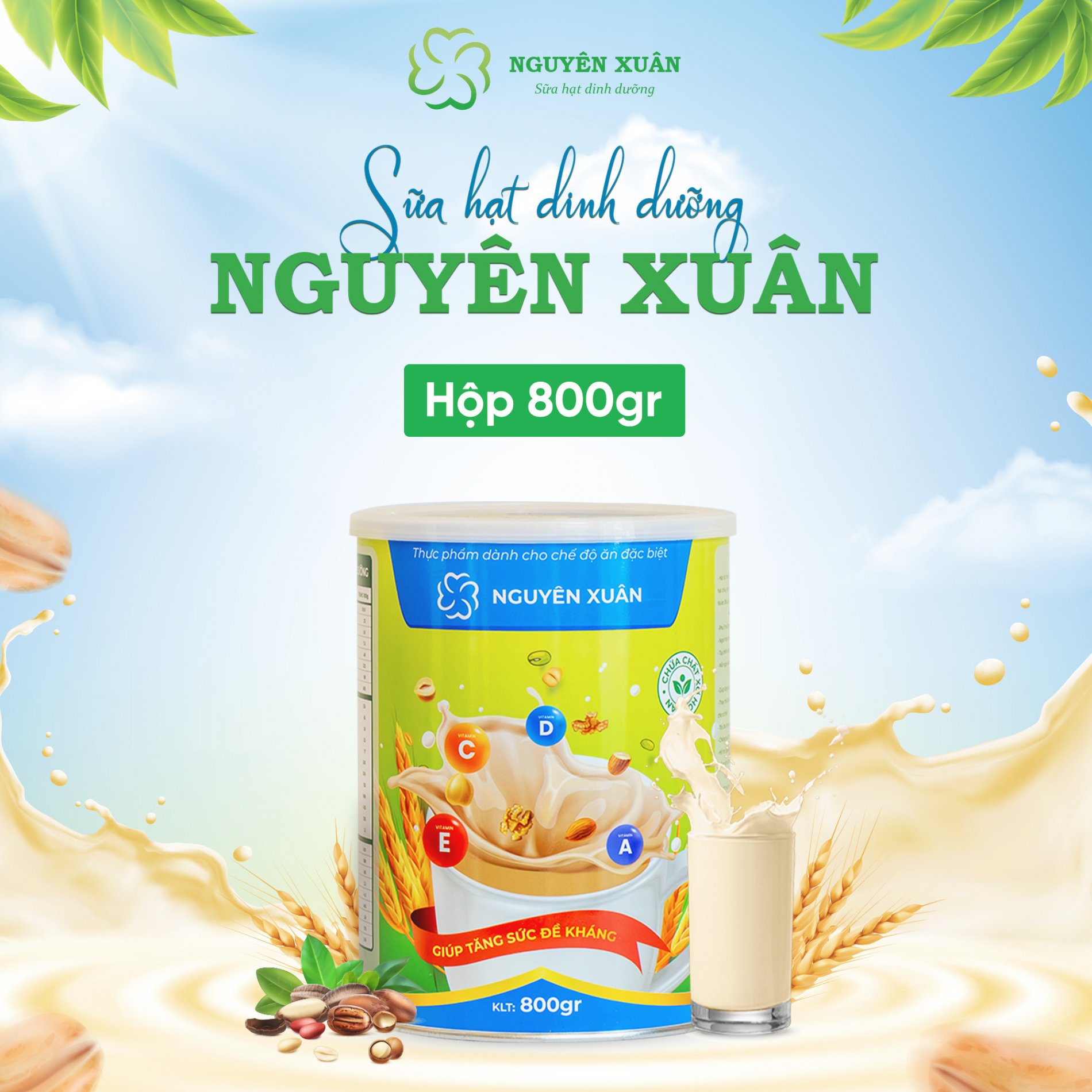 Sữa hạt dinh dưỡng NGUYÊN XUÂN (hộp 800g)